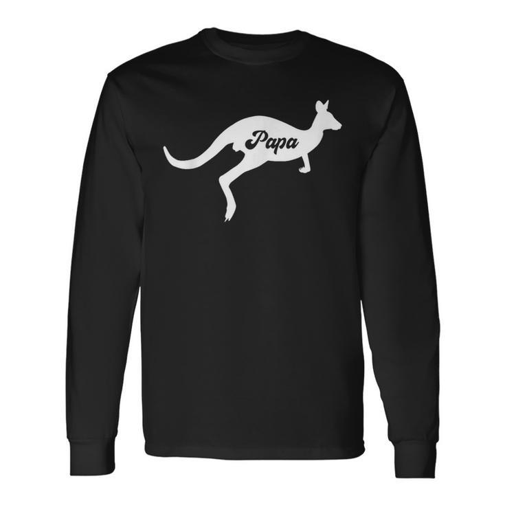Papa Kangaroo Dad Kangaroo Family Matching Long Sleeve T-Shirt Gifts ideas