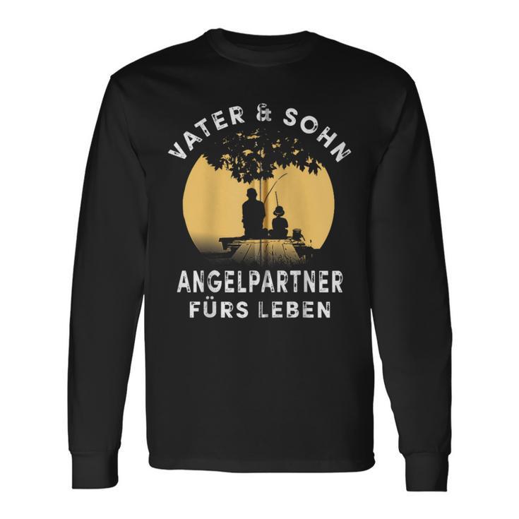 Papa Sohn Angler Geschenkater Sohn Angelpartner Angeln Kapuzenjacke Langarmshirts Geschenkideen