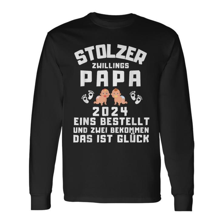 Papa Von Zwillingen 2024 Saying Proud Twin Papa 2024 Langarmshirts Geschenkideen
