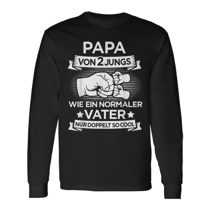 Papa Zwei Jungs Für Zweifachenateron 2 Söhnenatertag Langarmshirts Geschenkideen