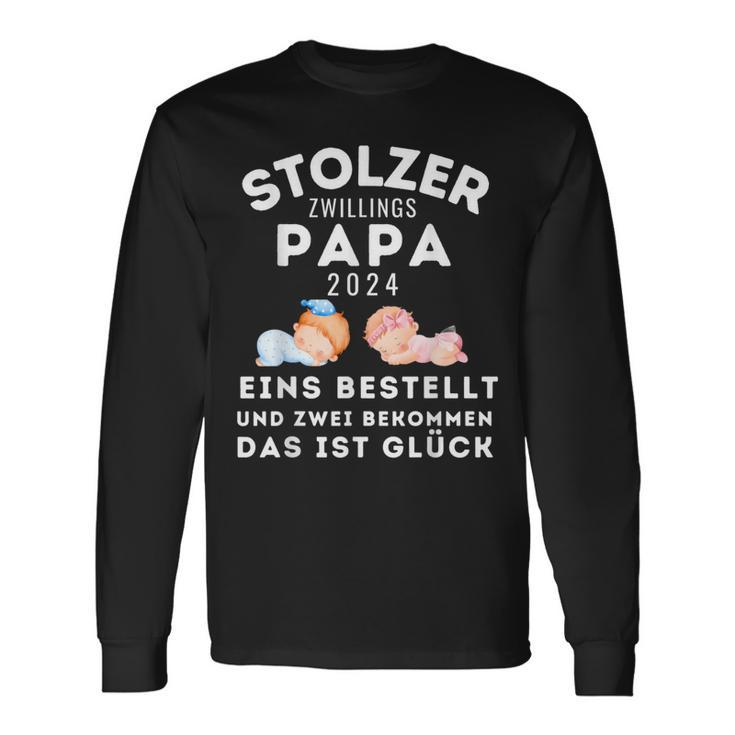 Papaon Zwillingen 2024 Saying Proud Twin Papa 2024 Langarmshirts Geschenkideen