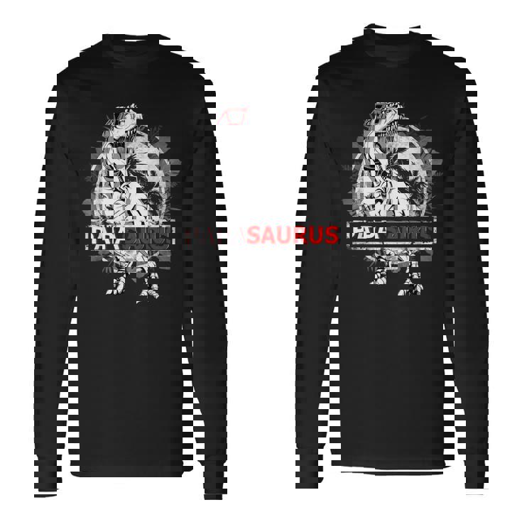 Papasaurus T Rex Papa Saurus Dinosaur Grandpa Dino Camiseta de manga larga