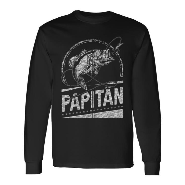 Papitän Papa Angler Papa Fischerintage-Look Kapuzenjacke Langarmshirts Geschenkideen