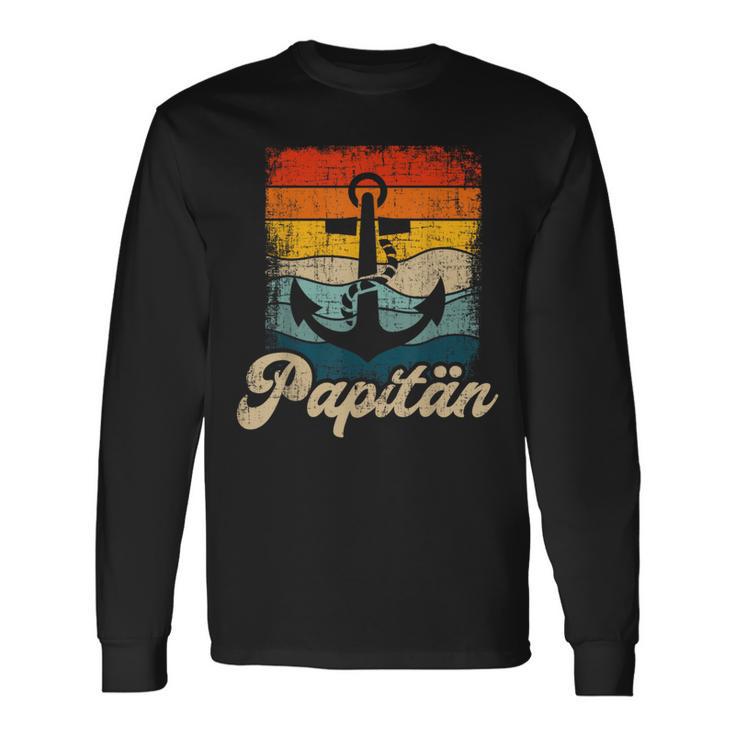 Papitän Retro Für Papa Zumatertag Geburtstag Weihnachten Langarmshirts Geschenkideen