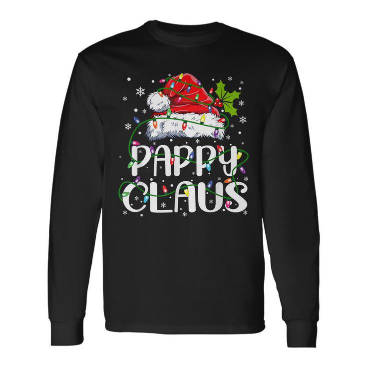 Pappy Claus Christmas Santa Hat Matching Family Xmas Lights Long Sleeve T-Shirt