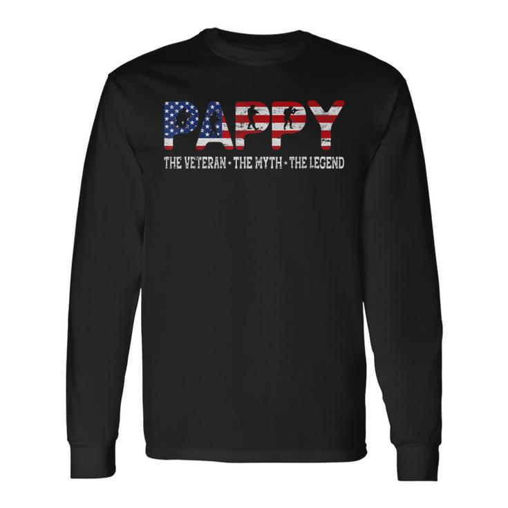 Pappy Veteran Myth Legend Outfit Cool Father's Day  Long Sleeve T-Shirt