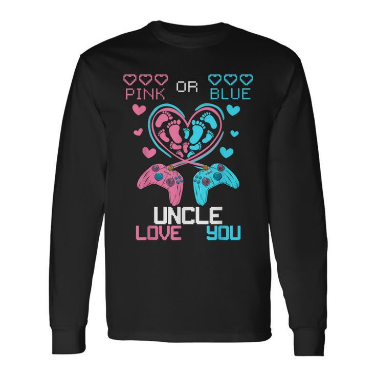 Parents Pink Or Blue Uncle Love You Baby Gender Reveal Long Sleeve T-Shirt