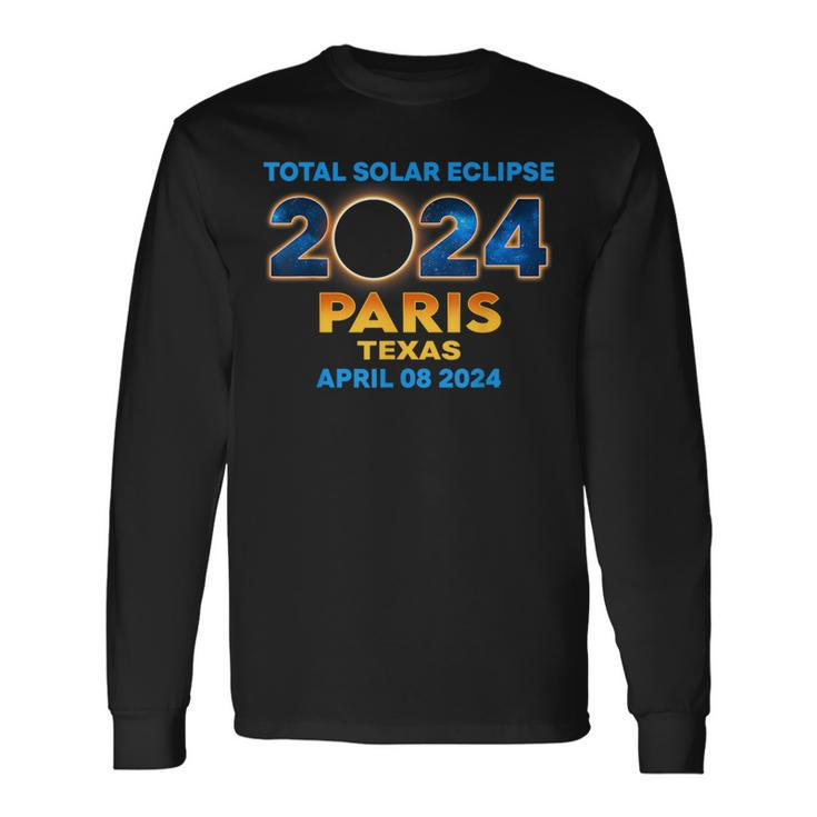 Paris Texas Eclipse 2024 Total Solar Eclipse Long Sleeve T-Shirt