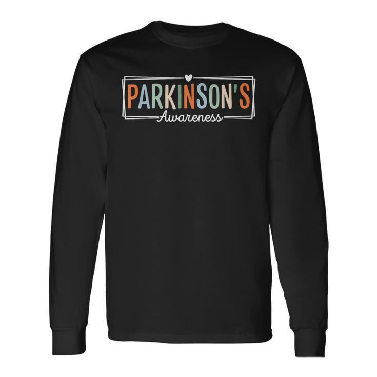 Parkinsons Disease Awareness Parkinson's Warrior Support Long Sleeve T-Shirt