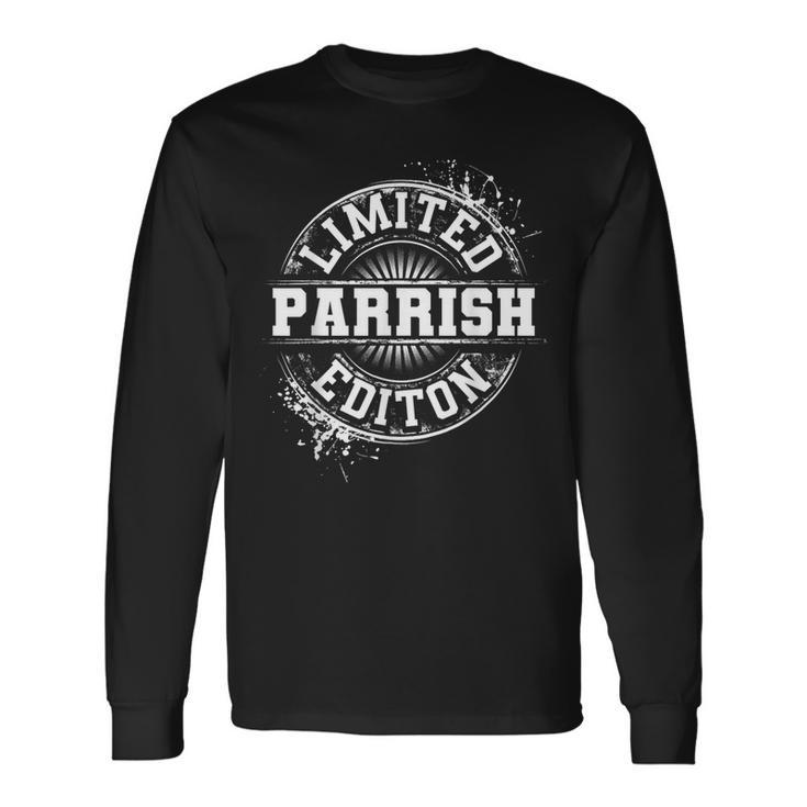 Parrish Surname Family Tree Birthday Reunion Idea Long Sleeve T-Shirt