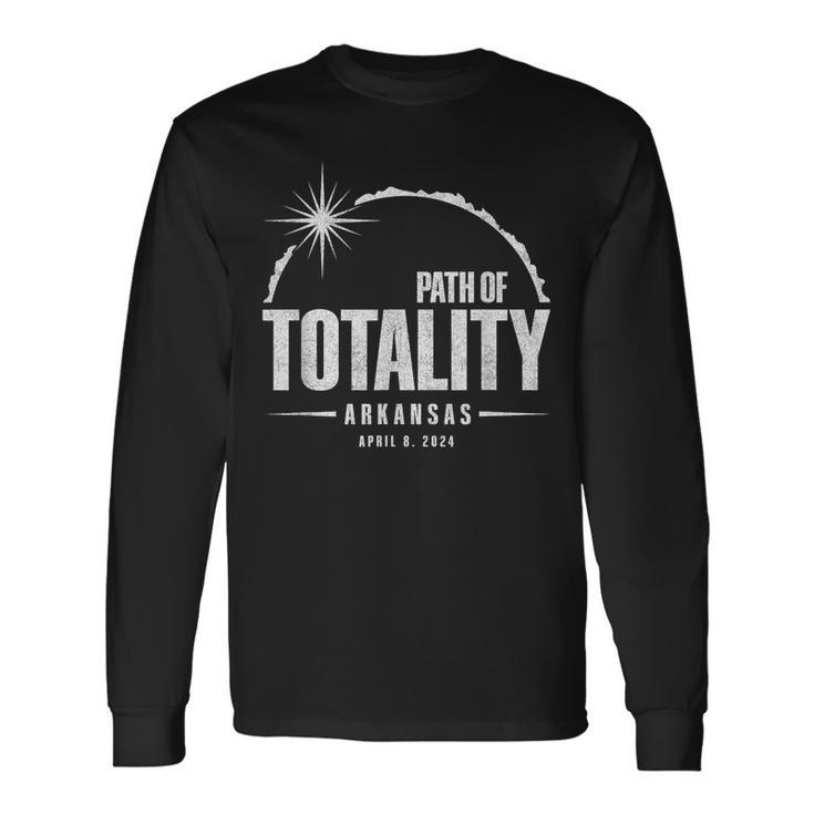 Path Of Totality Arkansas 2024 April 8 2024 Eclipse Long Sleeve T-Shirt