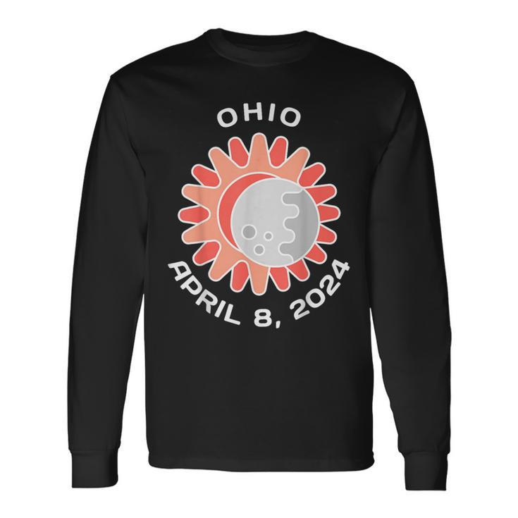 Path Of Totality Solar Eclipse In Ohio April 8 2024 Oh Long Sleeve T-Shirt