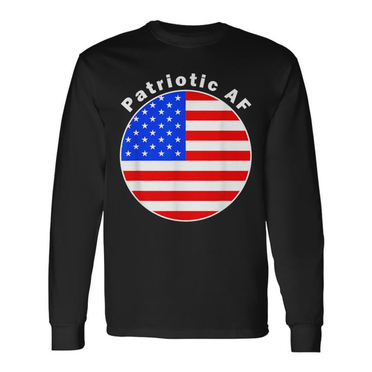 Patriotic Af American Flag Circle Long Sleeve T-Shirt