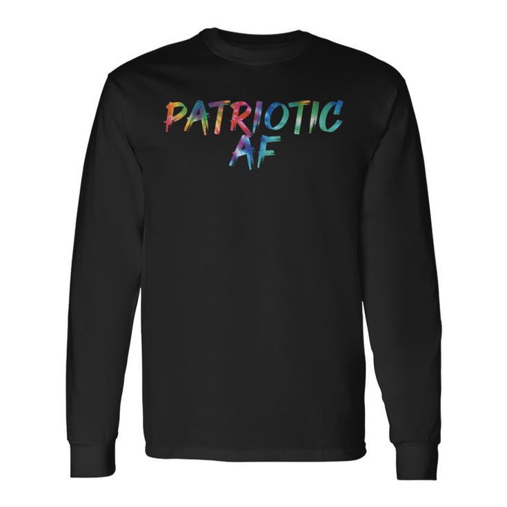 Patriotic Af Tie Dye Awesome Vintage Inspired Streetwear Long Sleeve T-Shirt