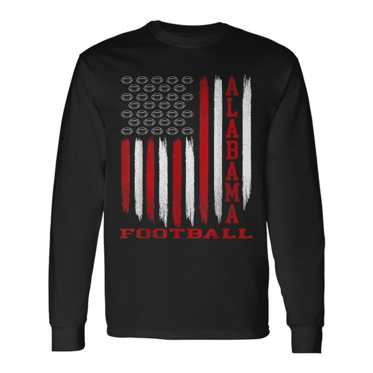 Patriotic Usa Flag Alabama Football Season Party Long Sleeve T-Shirt