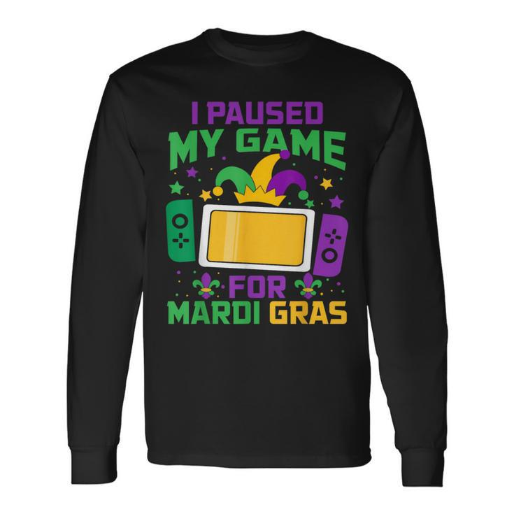 I Paused My Game For Mardi Gras Video Game Controller Boys Long Sleeve T-Shirt