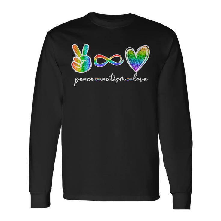 Peace Autism Love Infinity Symbol Autism Awareness Long Sleeve T-Shirt