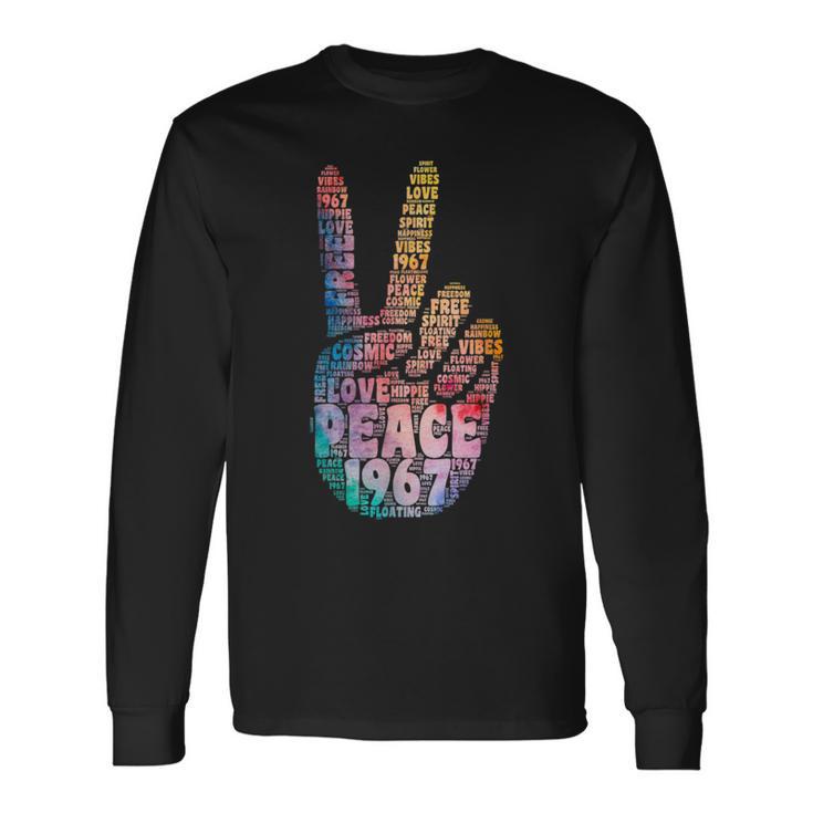 Peace Hand Sign Peace Sign Vintage Hippie Langarmshirts Geschenkideen