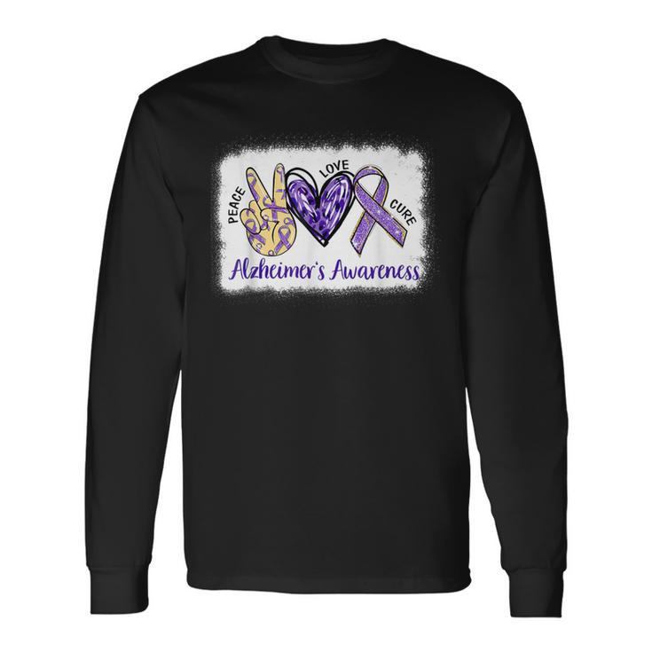 Peace Love Cure Alzheimers Awareness 2023 Long Sleeve T-Shirt