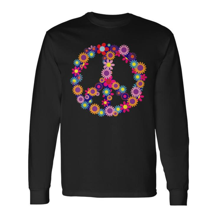 Peace Love Hippie Costume Tie Die 60S 70S Yoga Outfit Long Sleeve T-Shirt