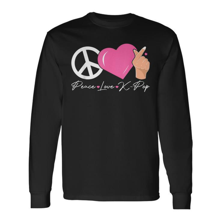 Peace Love K-Pop Cute Kpop Music Anime Lover Long Sleeve T-Shirt