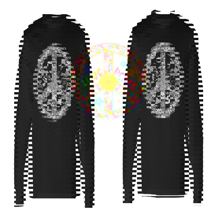 Peace Sign Love T 60S 70S Tie Die Hippie Costume Long Sleeve T-Shirt