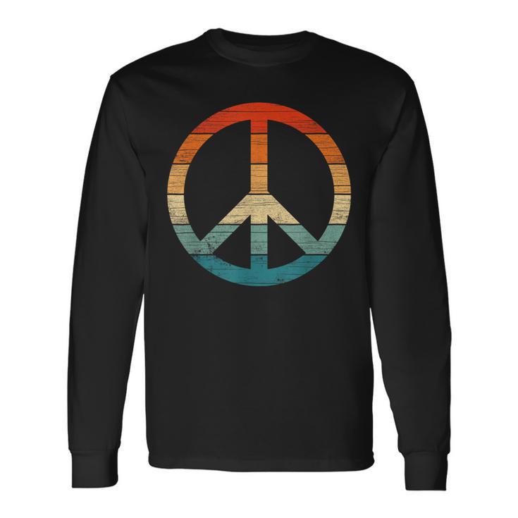 Peace Sign Vintage Distressed Anti War Freedom Retro Long Sleeve T-Shirt Gifts ideas