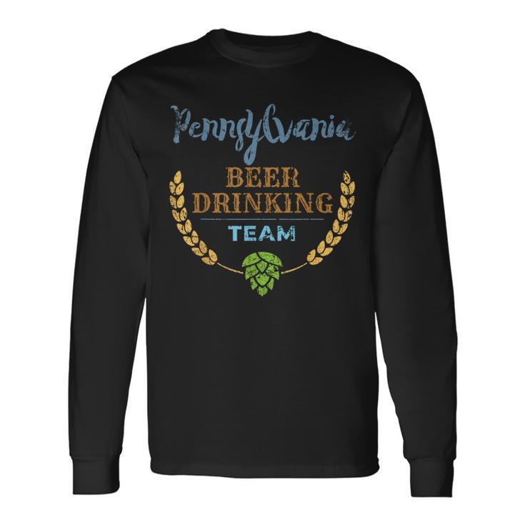 Pennsylvania Beer Drinking Team Vintage Style Long Sleeve T-Shirt