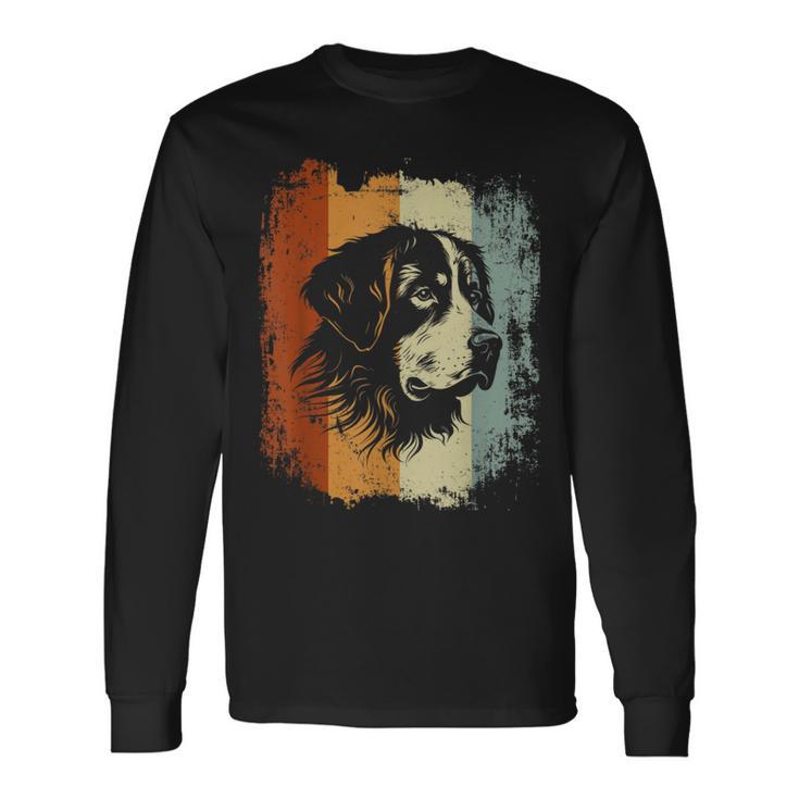 Perro De Montaña Bernés De Estilo Retro Camiseta de manga larga