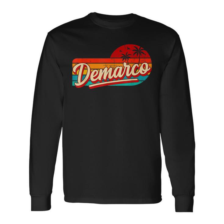 Personal Name Demarco Retro Vintage First Name Demarco Long Sleeve T-Shirt