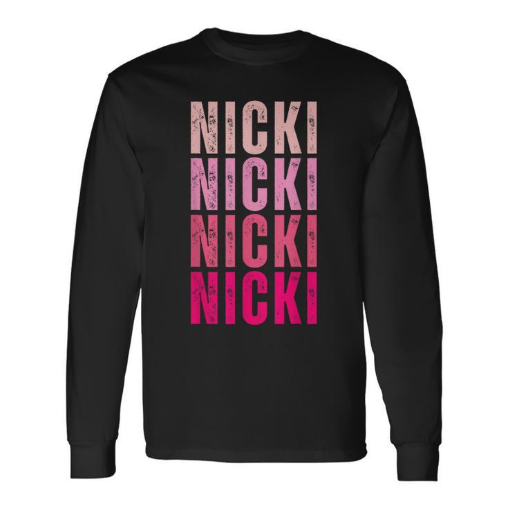 Personalized Name Nicki I Love Nicki Vintage Long Sleeve T-Shirt
