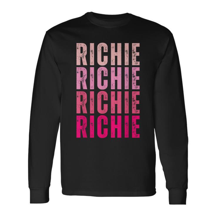 Personalized Name Richie I Love Richie Vintage Long Sleeve T-Shirt