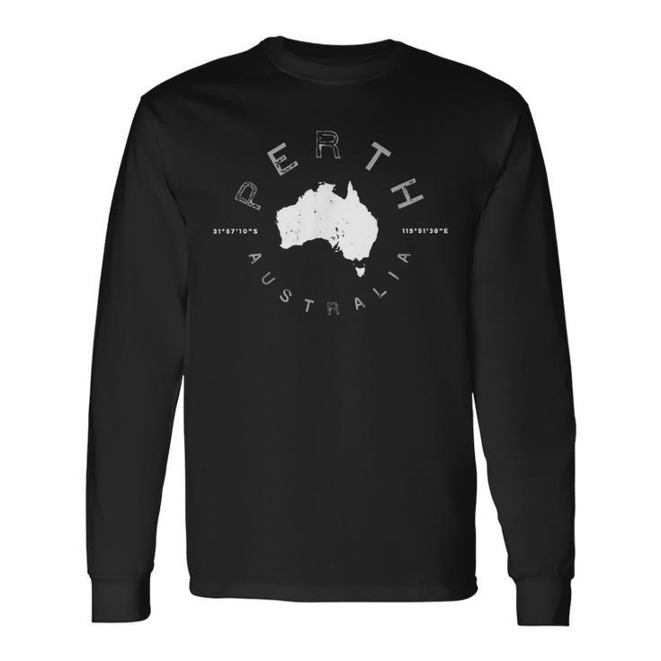 Perth Australia Retro Vintage Graphic Long Sleeve T-Shirt