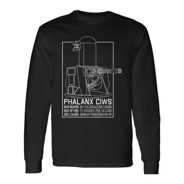 Phalanx Ciws Us Navy Ship Defense Schematic Blueprint Long Sleeve T-Shirt