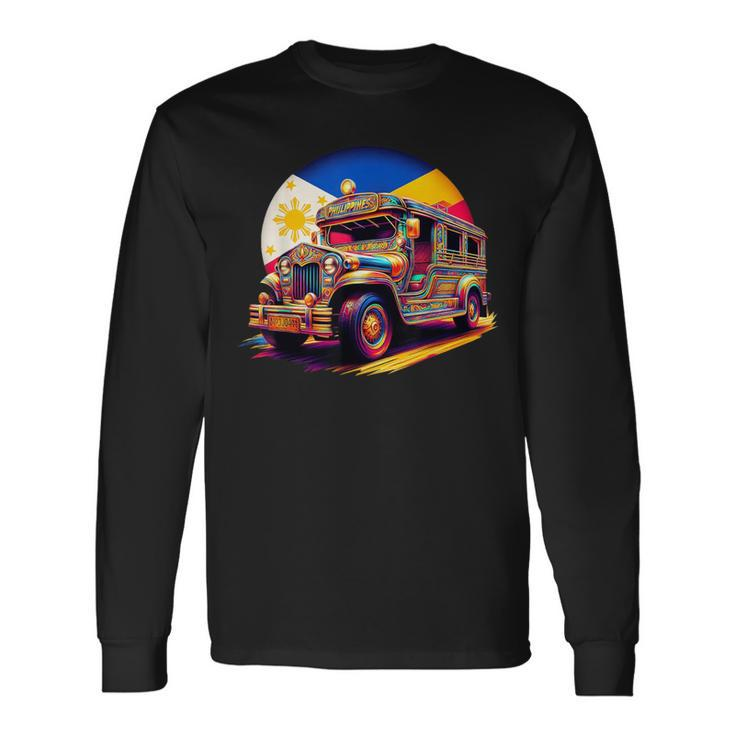 Philippines Flag Proud Filipino Souvenir Philippines Jeepney Long Sleeve T-Shirt Gifts ideas