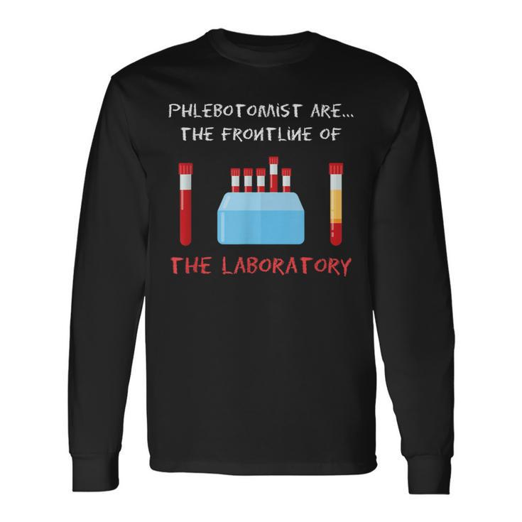 Phlebotomist Phlebotomy Laboratory Blood Donor Syringe Long Sleeve T-Shirt