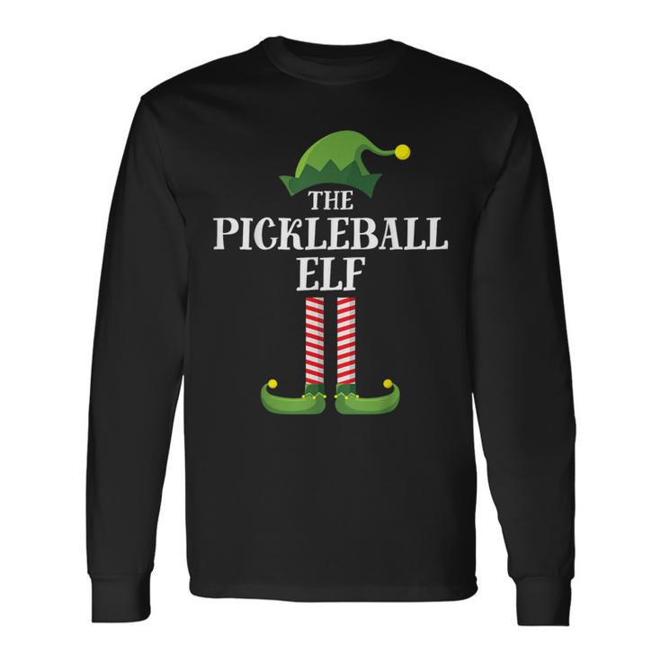 Pickelball Elf Matching Family Group Christmas Elf Long Sleeve T-Shirt