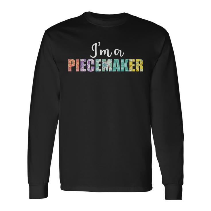 Piecemaker Crochet Team Quilting Sewing Quilt Making Crew Long Sleeve T-Shirt