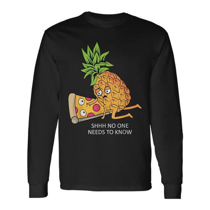 Pineapple Belongs On Pizza Lover Food Pun Long Sleeve T-Shirt Gifts ideas