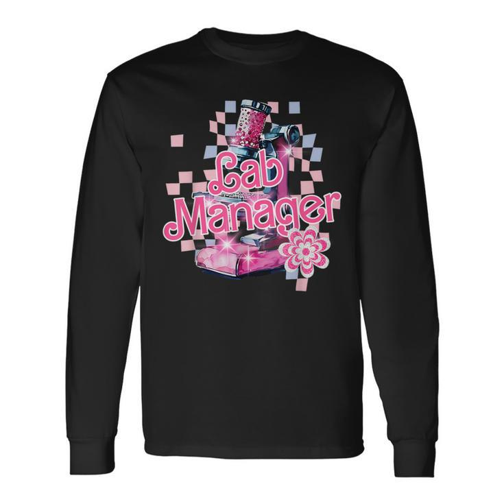 Pink Microscope Lab Week 2024 Lab Manager Lab Tech Long Sleeve T-Shirt