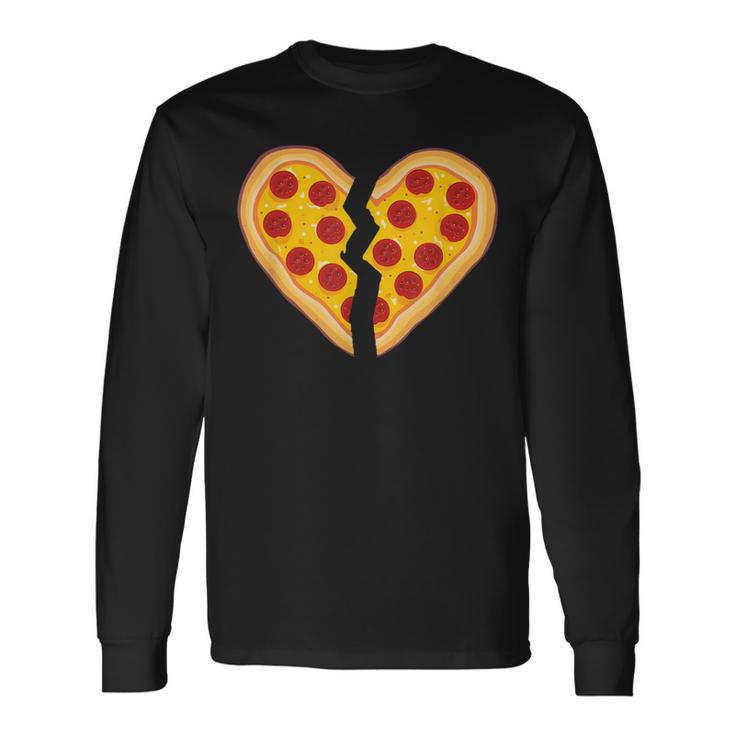 Pizza Broken Heart Pepperoni Slice Heartbreak Long Sleeve T-Shirt