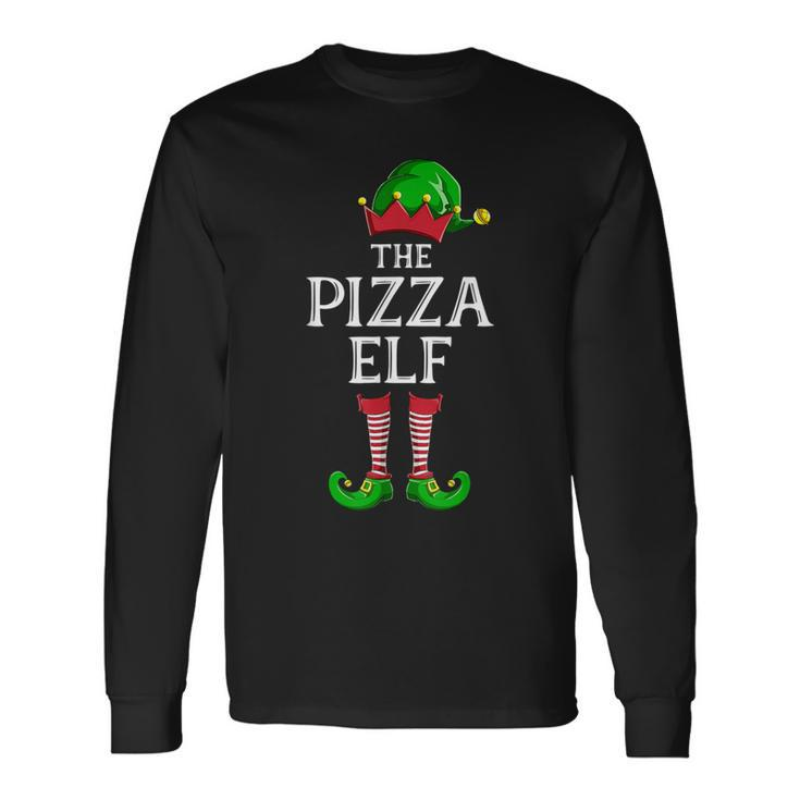Pizza Elf Matching Family Group Christmas Party Pajama Long Sleeve T-Shirt