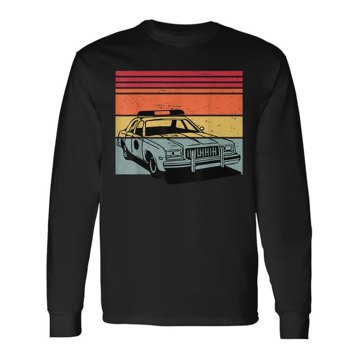 Police Car Tv Cop Shows Vintage Retro 70S & 80'S Sunset Long Sleeve T-Shirt