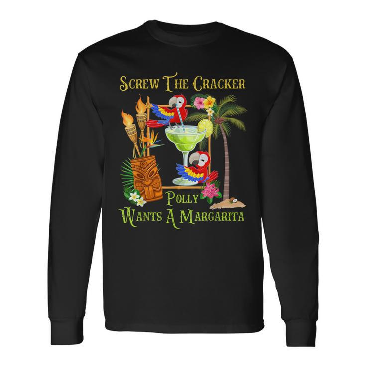 Polly Wants A Margarita Tropical Vacation Parrot Group Long Sleeve T-Shirt
