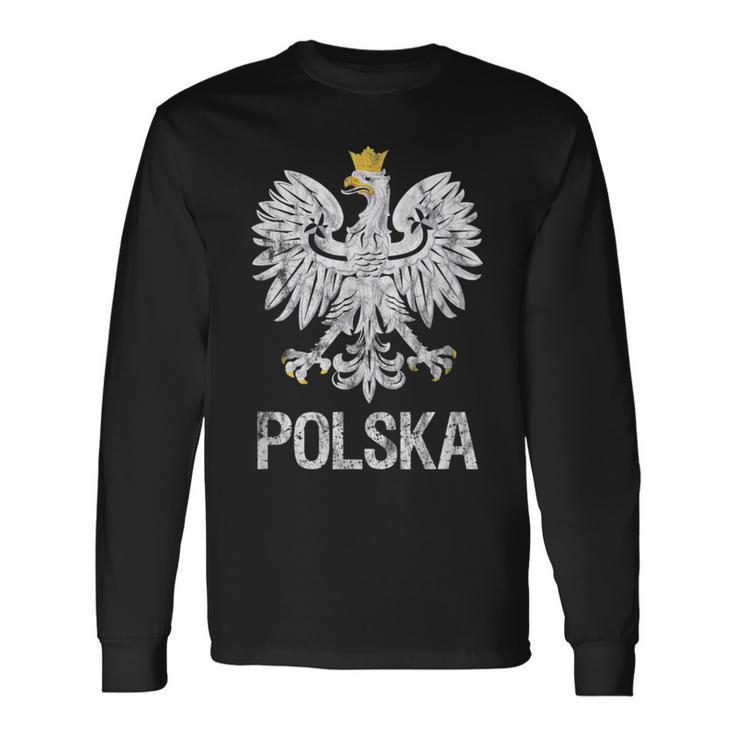 Polska Eagle T Vintage Style Poland Polish Pride Long Sleeve T-Shirt