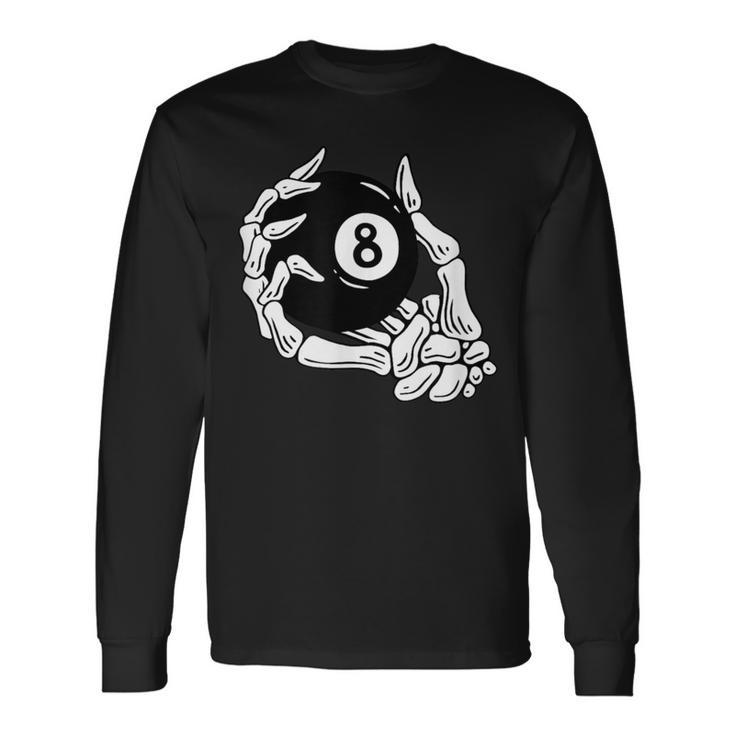 Pool Billiards Vintage 8 Eight Ball Long Sleeve T-Shirt