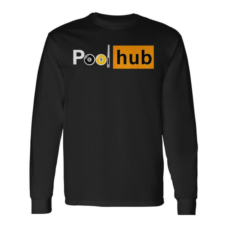 Pool Team League Billiards Long Sleeve T-Shirt - Monsterry