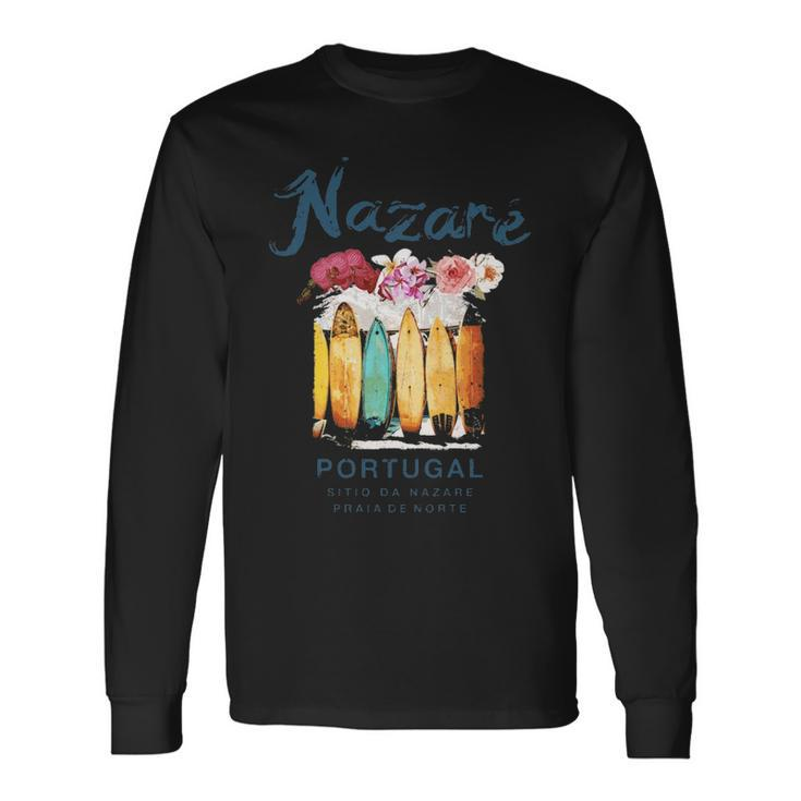Portugal Nazare Surfing Vintage Retro Long Sleeve T-Shirt