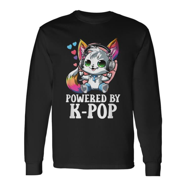 Powered By Kpop Items Bias Raccoon Merch K-Pop Merchandise Long Sleeve T-Shirt Gifts ideas