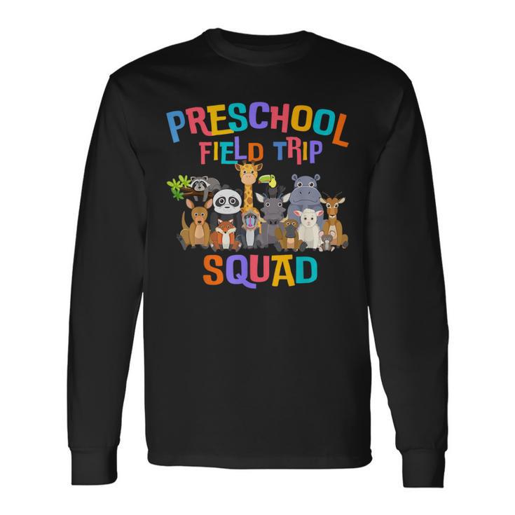 Pre-K Preschool Field Day Trip Squad 2024 Zoo Animal Long Sleeve T-Shirt